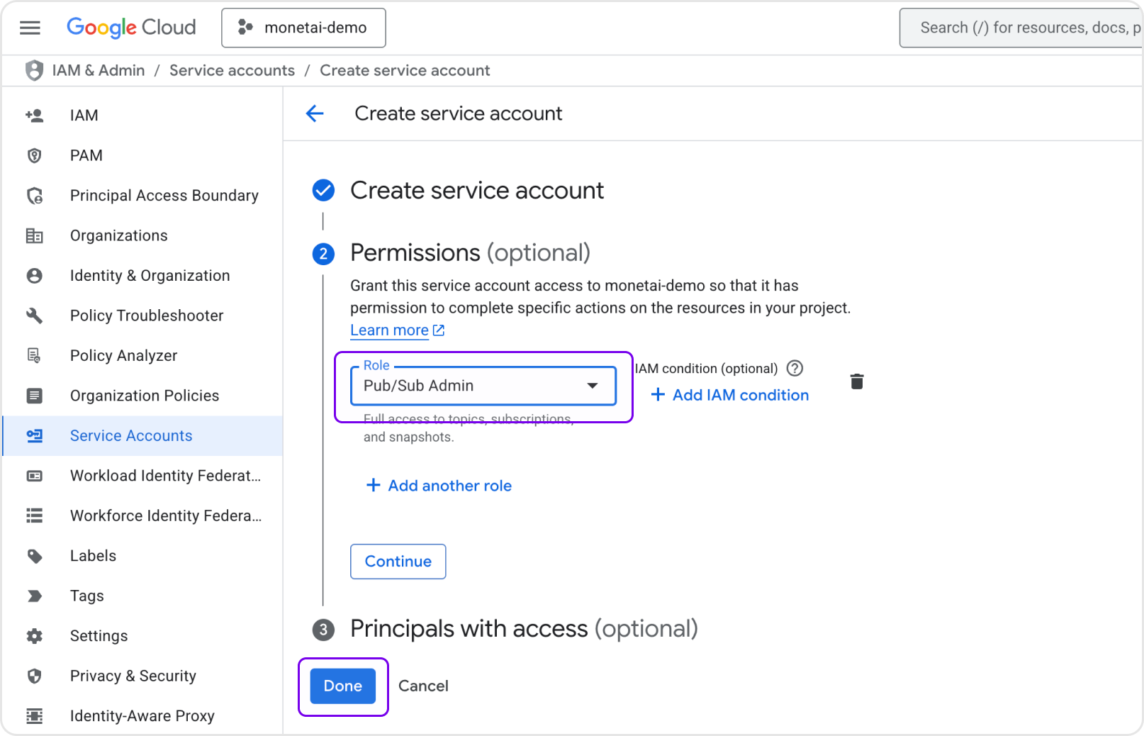 Service Account Permission Check