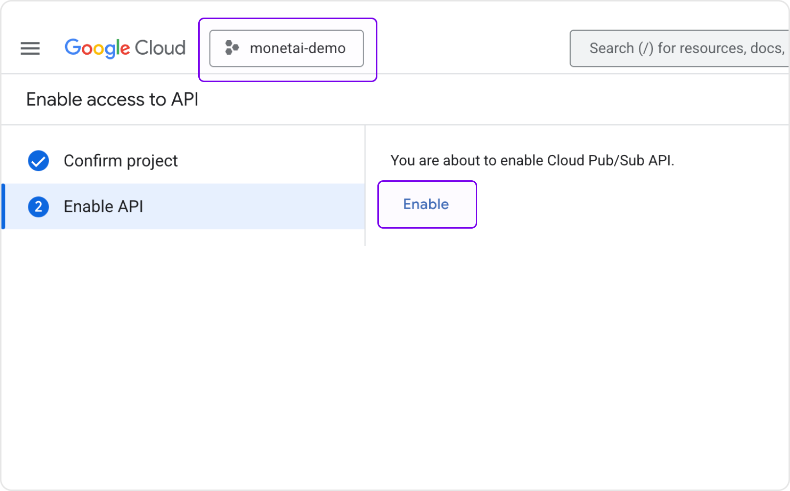 Enable Pub/Sub API